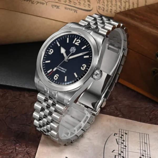 San Martin 38mm Men Sport Watch Fashion Luxury Explore Climbing Automatic Mechanical Sapphire Waterproof 5 Links Bracelet BGW-9