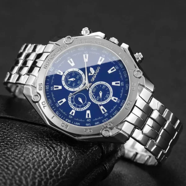 6PCS/Set Fashion Large Dial Men's Watches Luxury Business Quartz Wrist Watch for Man Clock Reloj Hombre（Without Box）