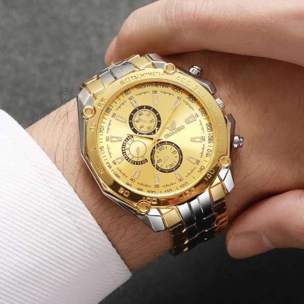 6PCS/Set Fashion Large Dial Men's Watches Luxury Business Quartz Wrist Watch for Man Clock Reloj Hombre（Without Box）