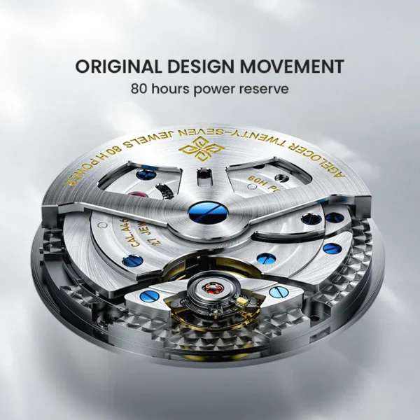 AGELOCER Original Budapest Watch Steel Strap Men's Business Dress Big Calendar Automatic Mechanical Watch Birthday Gift for Men